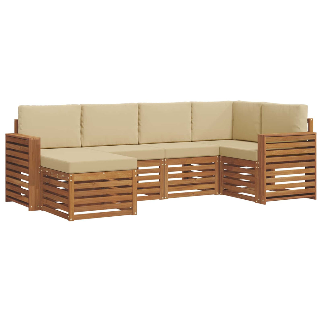 Ecksofa Set mit Kissen 6 pcs Natur und Beige