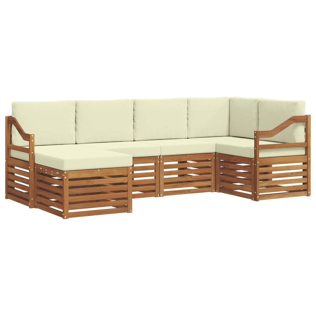 Ecksofa Set mit Kissen 6 pcs Natur und Creme