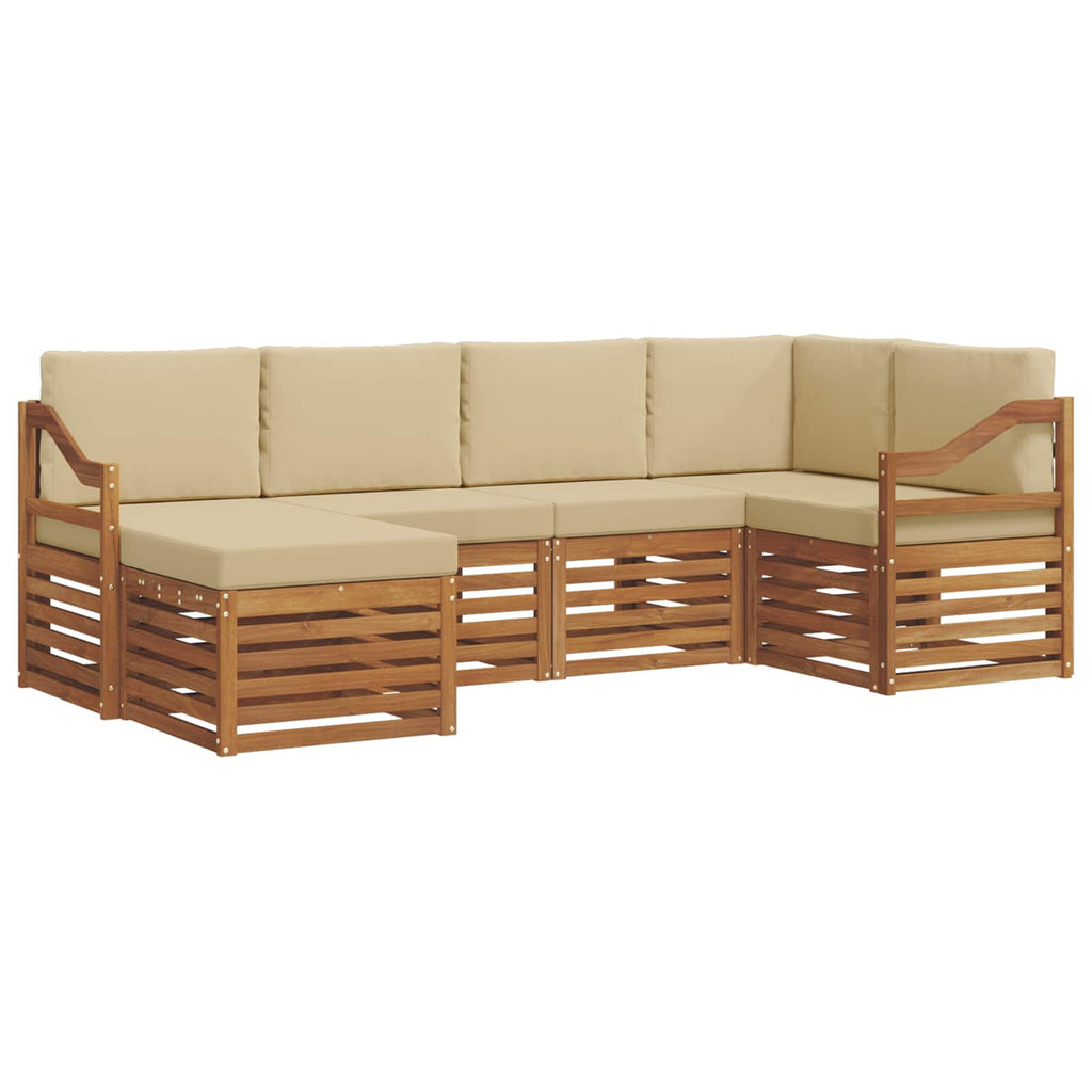Ecksofa Set mit Kissen 6 pcs Natur und Beige