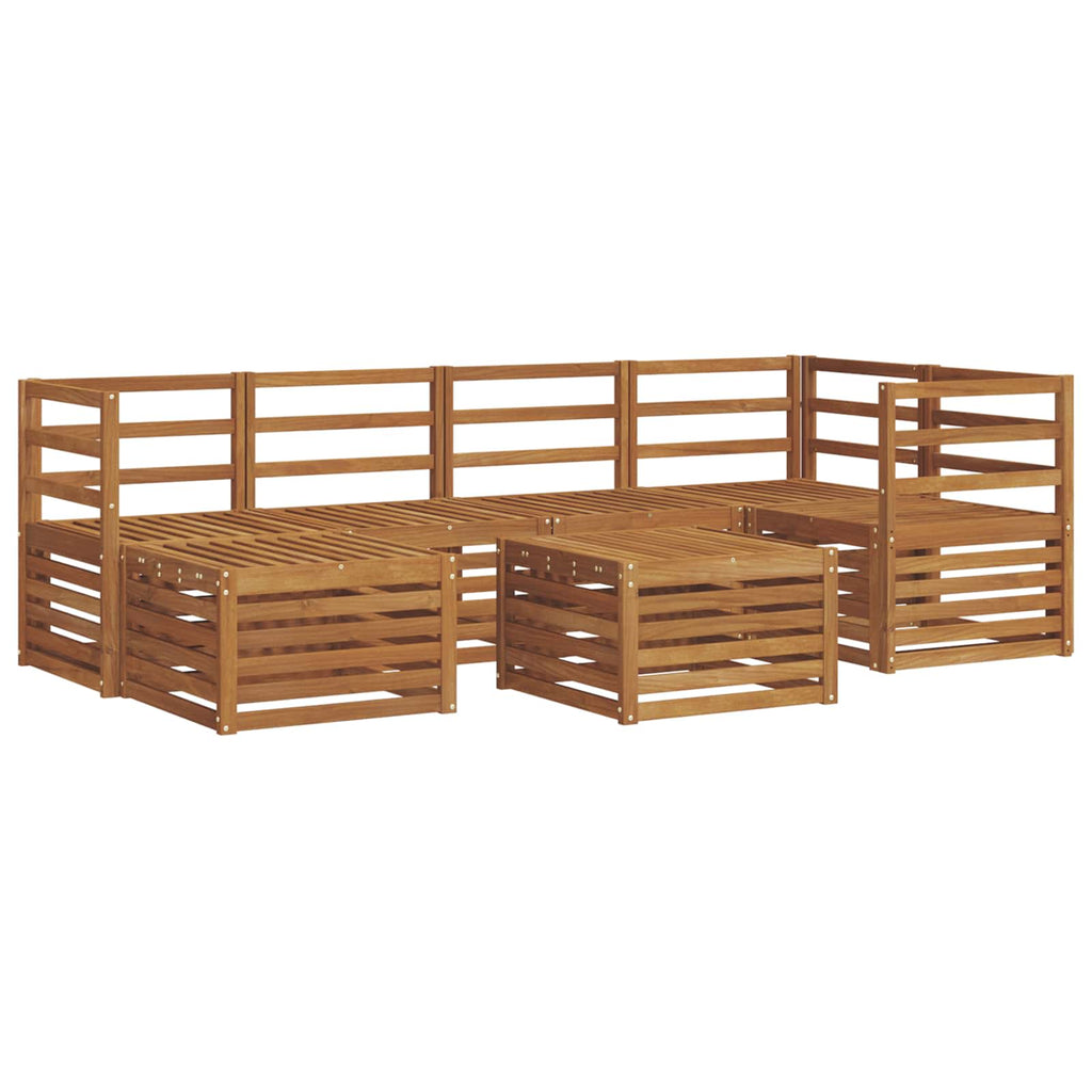 Ecksofa Set 7 pcs Natur Massivholz Akazie