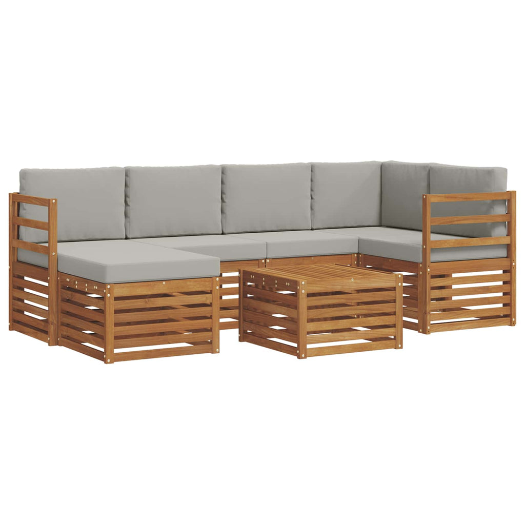 Ecksofa Set mit Kissen 7 pcs Natürlich und Hellgrau