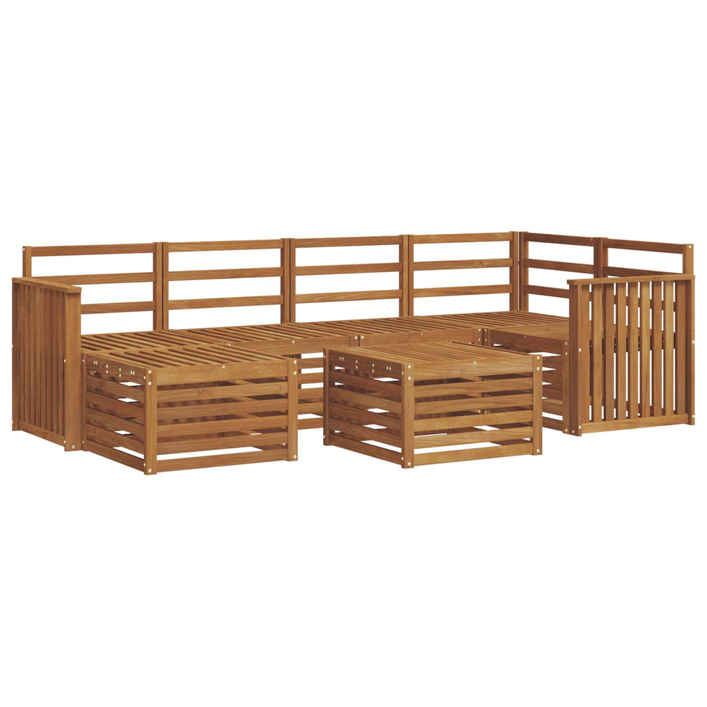 Ecksofa Set 7 pcs Natur Massivholz Akazie