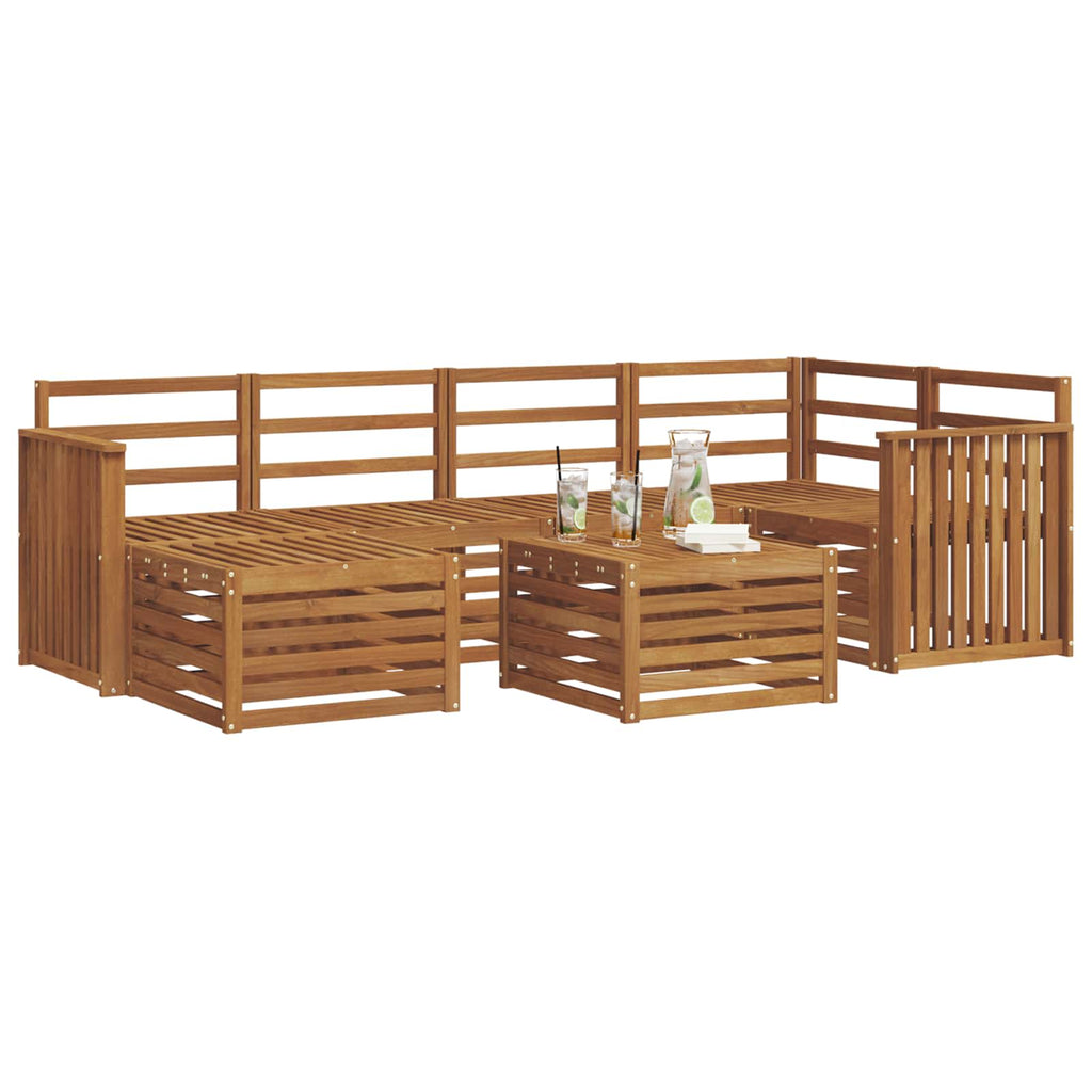 Ecksofa Set 7 pcs Natur Massivholz Akazie