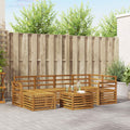 Ecksofa Set 7 pcs Natur Massivholz Akazie