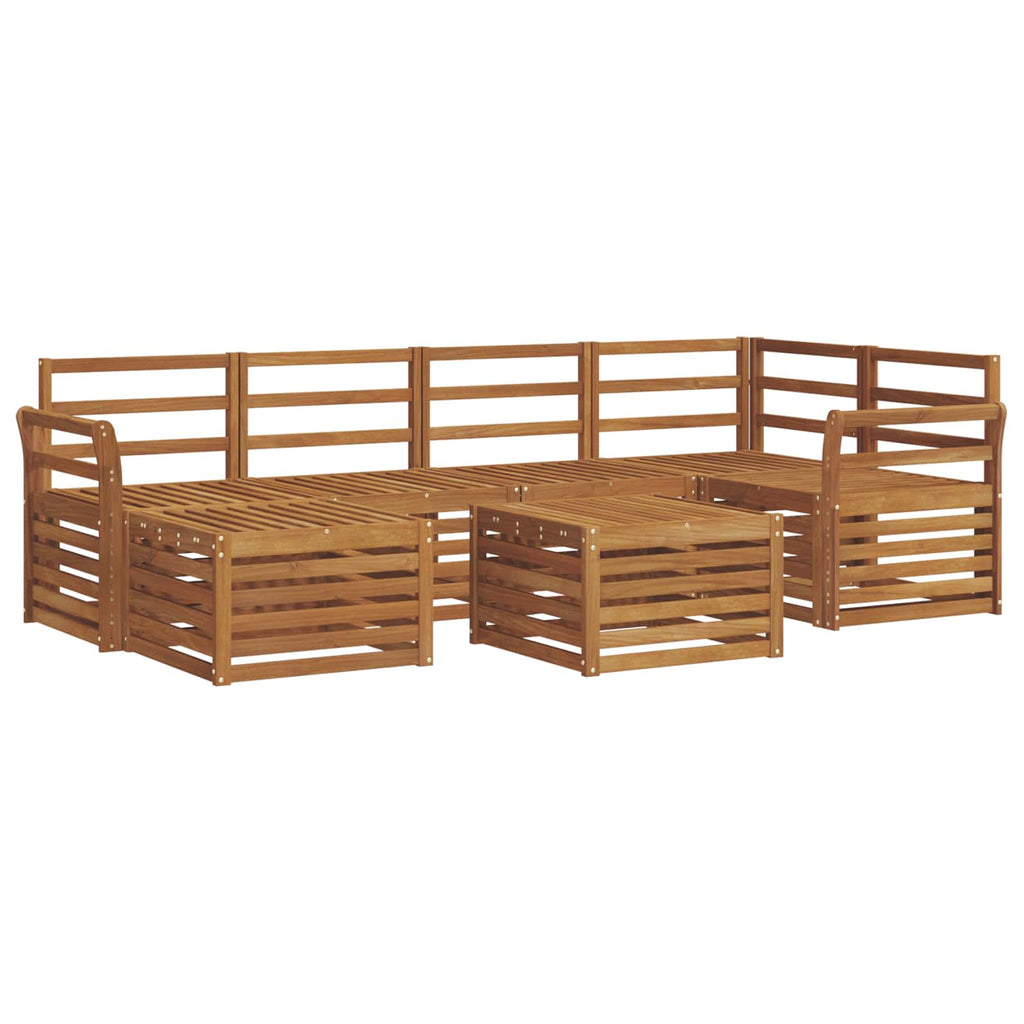 Ecksofa Set 7 pcs Natur Massivholz Akazie