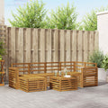 Ecksofa Set 7 pcs Natur Massivholz Akazie