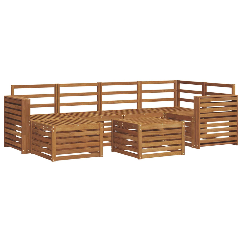 Ecksofa Set 7 pcs Natur Massivholz Akazie