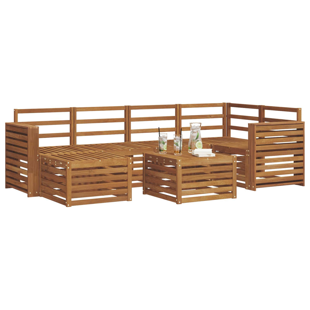 Ecksofa Set 7 pcs Natur Massivholz Akazie