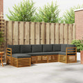 Ecksofa Set 7 pcs Natur und Anthrazit Massivholz Akazie