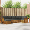 Ecksofa Set 7 pcs Natur und Anthrazit Massivholz Akazie