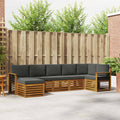 Ecksofa Set mit Kissen 7 pcs Natur und Anthrazit