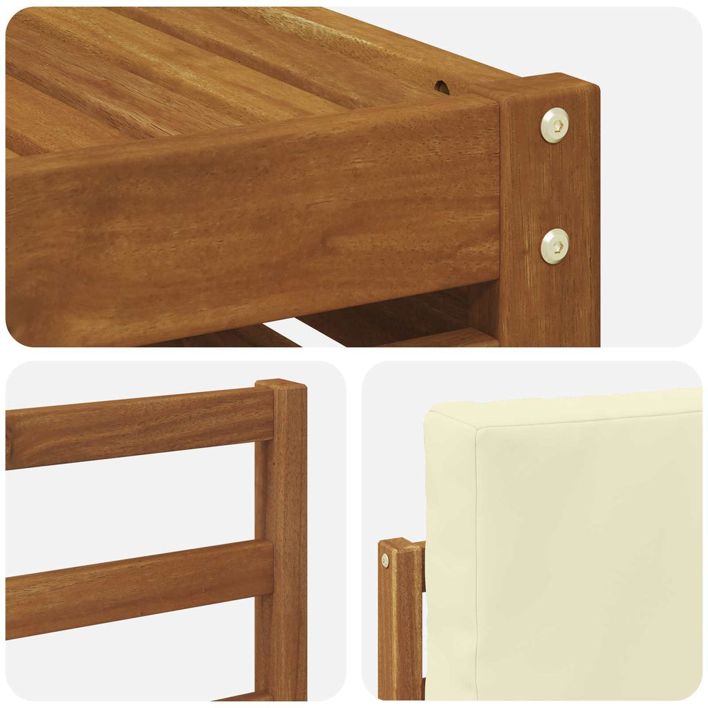 Outdoor-Sofagarnitur 8 pcs Natur und Creme Massivholz Akazie
