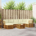 Outdoor-Sofagarnitur 8 pcs Natur und Creme Massivholz Akazie