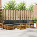 Outdoor-Sofagarnitur mit Kissen 8 pcs Natur und Anthrazit