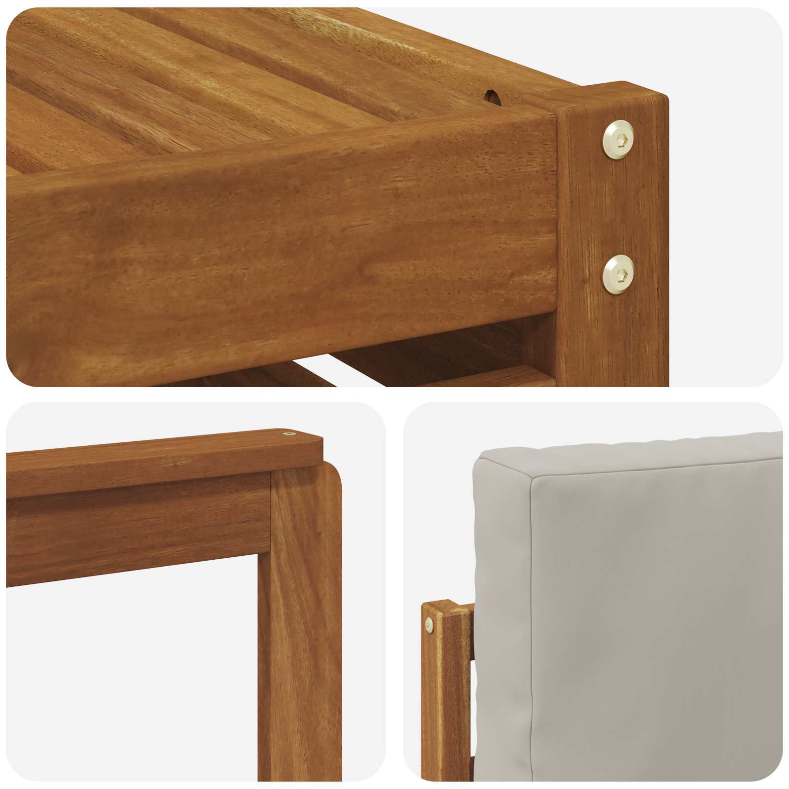 Outdoor-Sofagarnitur mit Kissen 8 pcs Natürlich und Hellgrau