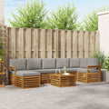 Outdoor-Sofagarnitur mit Kissen 8 pcs Natürlich und Hellgrau