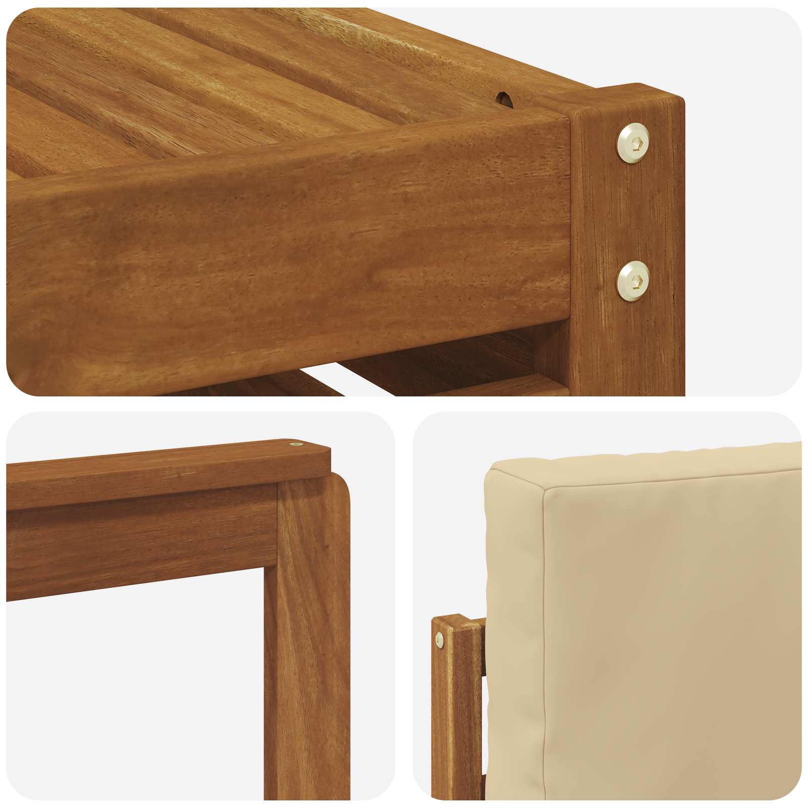 Outdoor-Sofagarnitur 8 pcs Natur und Beige Massivholz Akazie