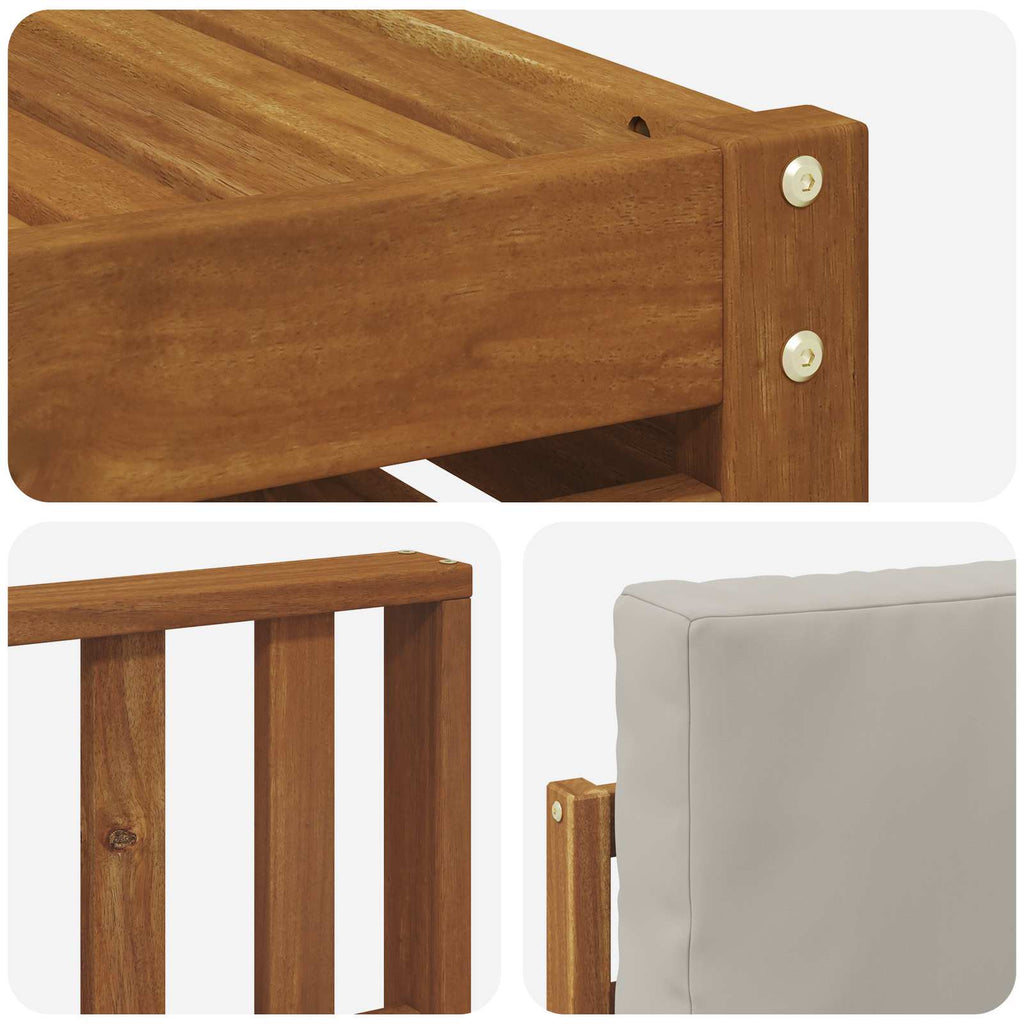 Outdoor-Sofagarnitur mit Kissen 8 pcs Natürlich und Hellgrau