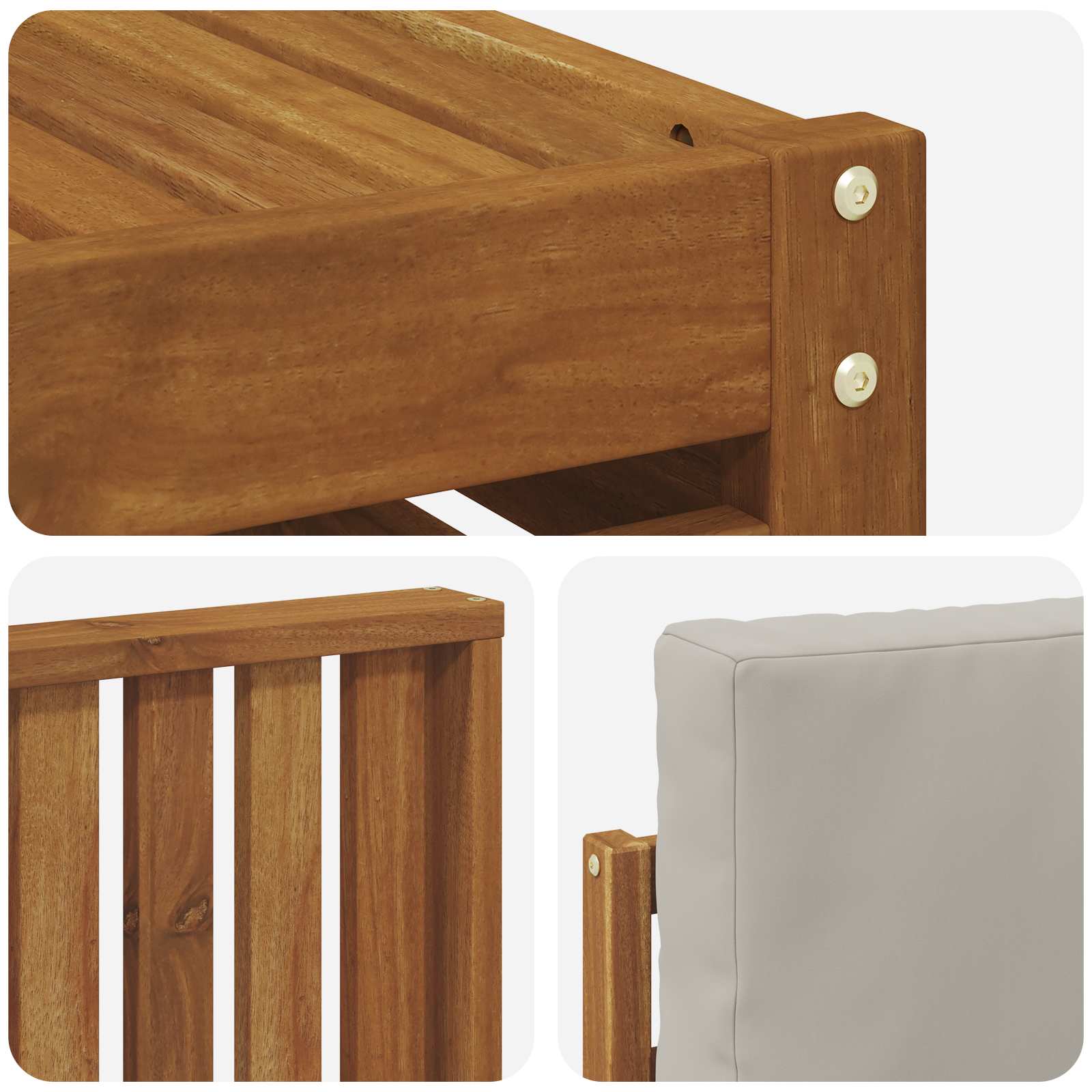 Outdoor-Sofagarnitur mit Kissen 8 pcs Natürlich und Hellgrau