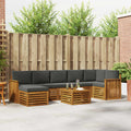 Outdoor-Sofagarnitur mit Kissen 8 pcs Natur und Anthrazit