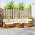 Outdoor-Sofagarnitur 8 pcs Natur und Creme Massivholz Akazie