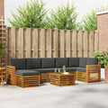 Outdoor-Sofagarnitur mit Kissen 8 pcs Natur und Anthrazit