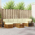 Outdoor-Sofagarnitur 8 pcs Natur und Creme Massivholz Akazie