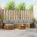 Outdoor-Sofagarnitur mit Kissen 8 pcs Natürlich und Hellgrau