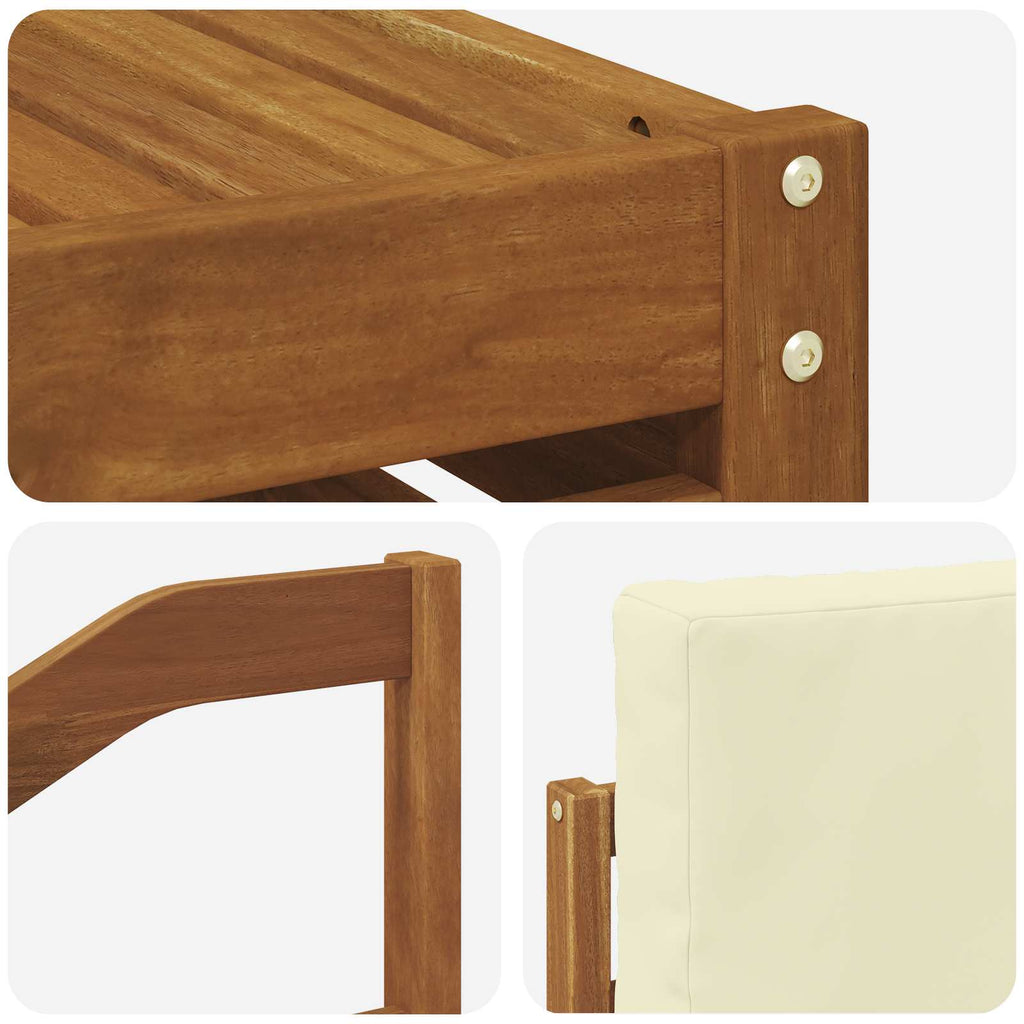 Outdoor-Sofagarnitur 8 pcs Natur und Creme Massivholz Akazie