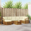 Outdoor-Sofagarnitur 8 pcs Natur und Creme Massivholz Akazie