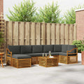 Outdoor-Sofagarnitur mit Kissen 8 pcs Natur und Anthrazit