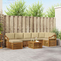 Outdoor-Sofagarnitur 8 pcs Natur und Beige Massivholz Akazie