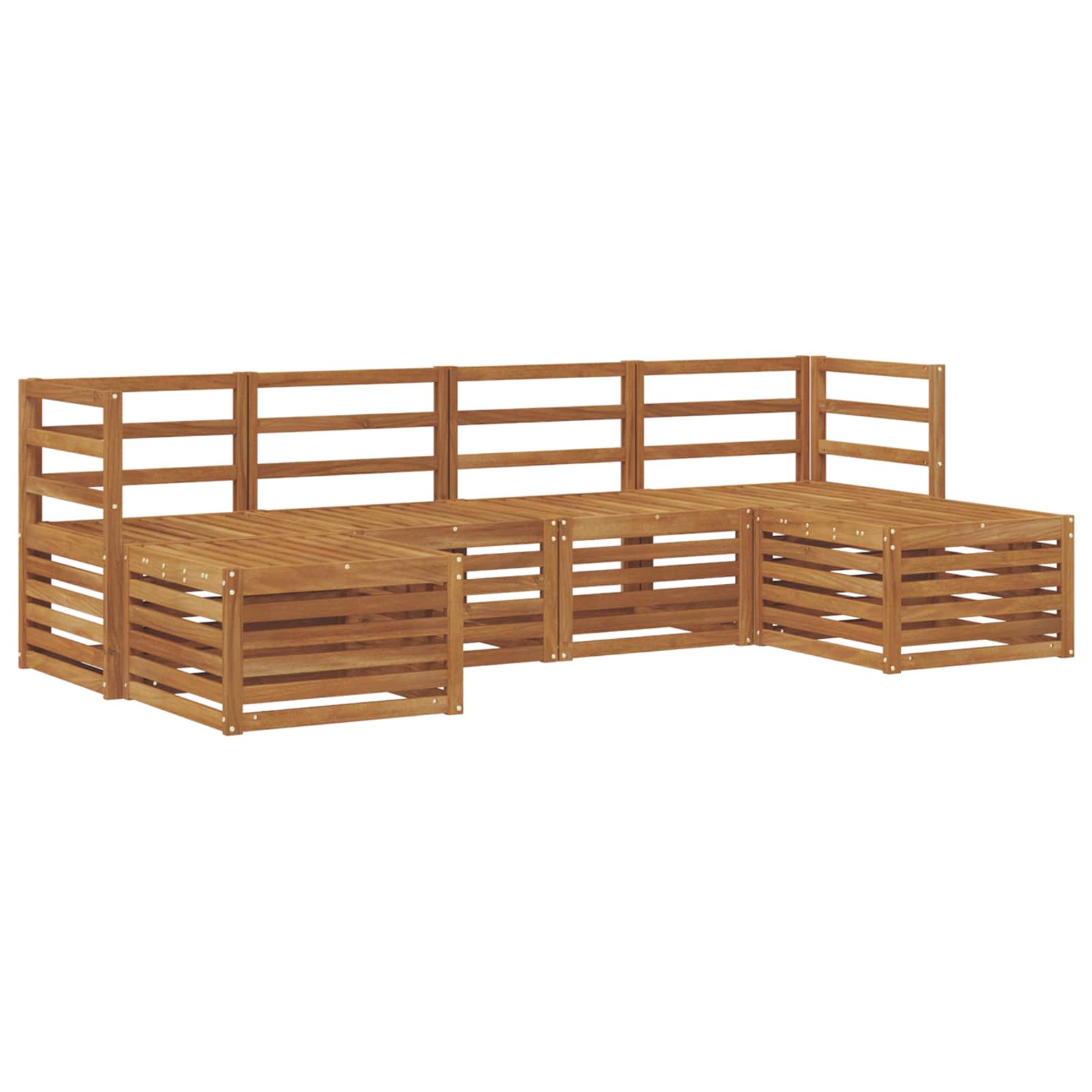 Sofagarnituren 6 pcs Natur Massivholz Akazie