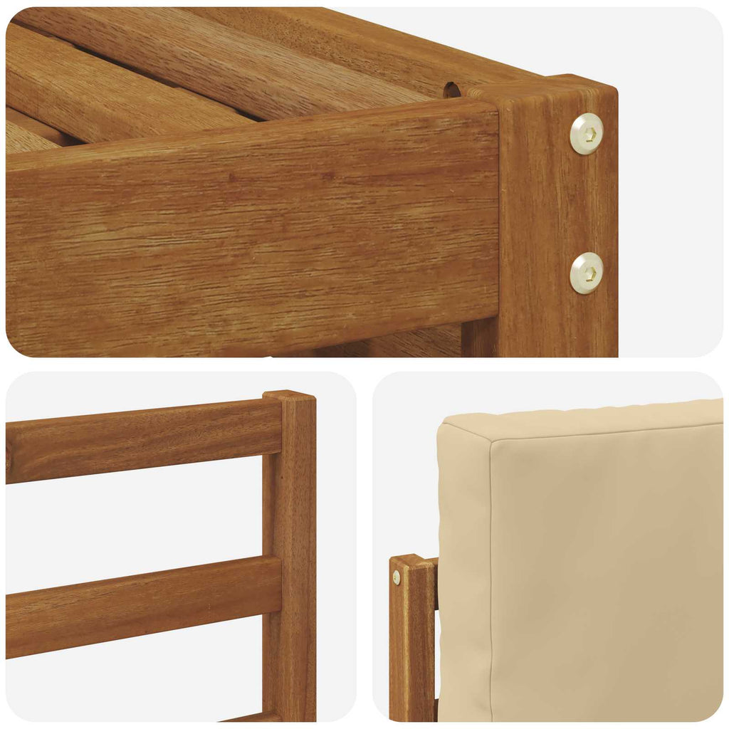 Sofagarnituren 6 pcs Natur und Beige Massivholz Akazie