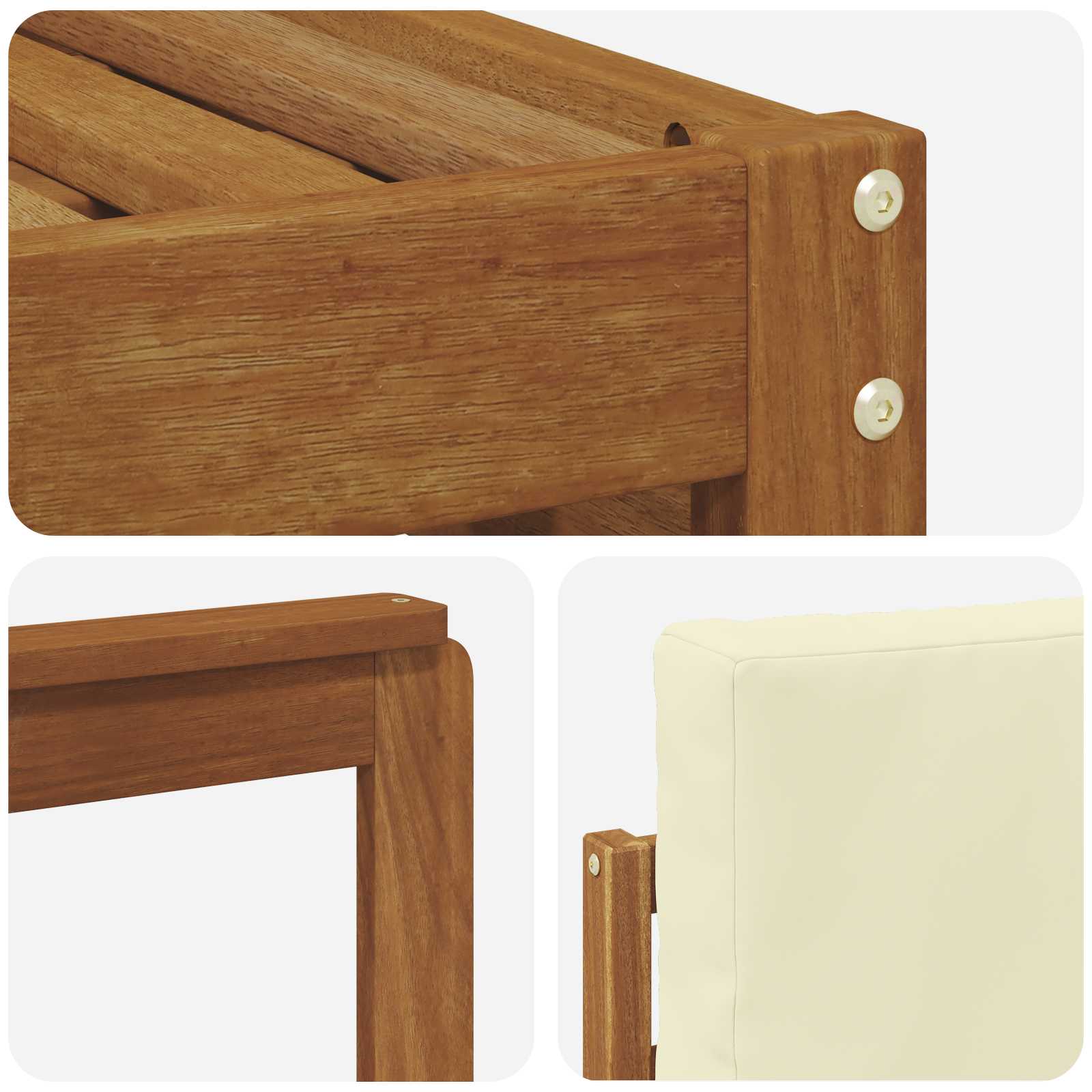 Sofagarnituren 6 pcs Natur und Creme Massivholz Akazie