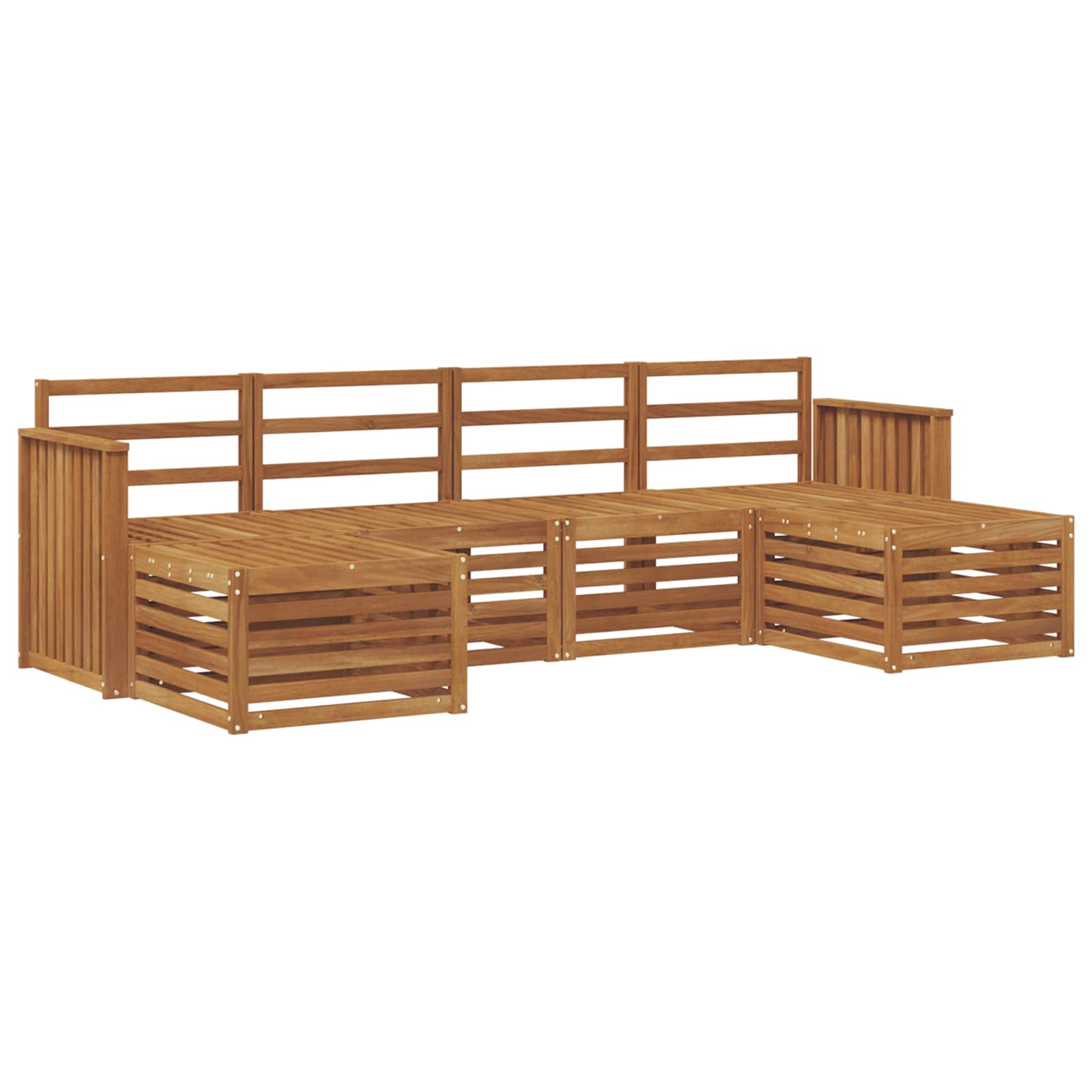 Sofagarnituren 6 pcs Natur Massivholz Akazie