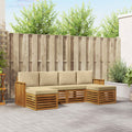 Sofagarnituren 6 pcs Natur und Beige Massivholz Akazie
