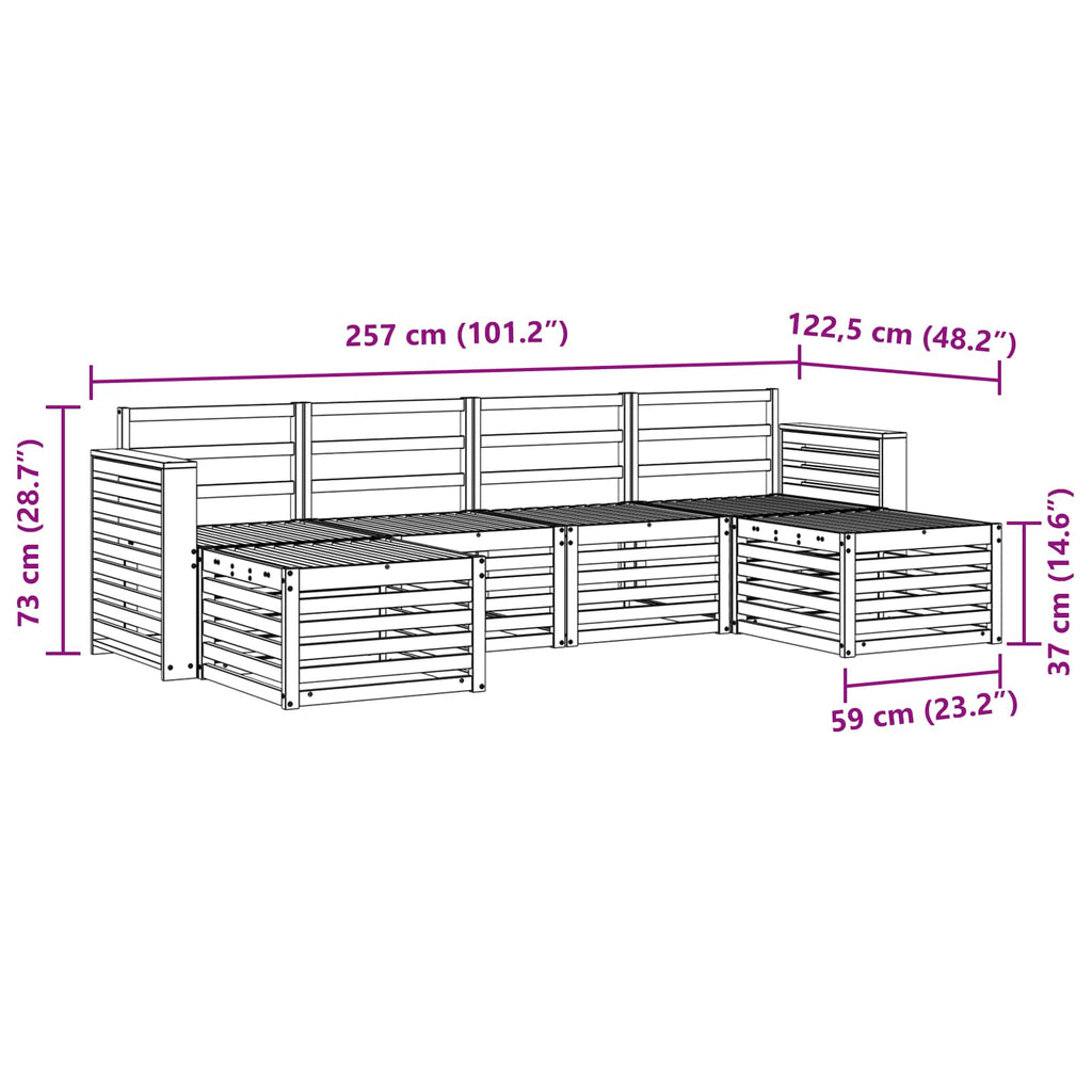 Sofagarnituren 6 pcs Natur Massivholz Akazie