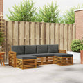 Sofagarnituren 6 pcs Natur und Anthrazit Massivholz Akazie