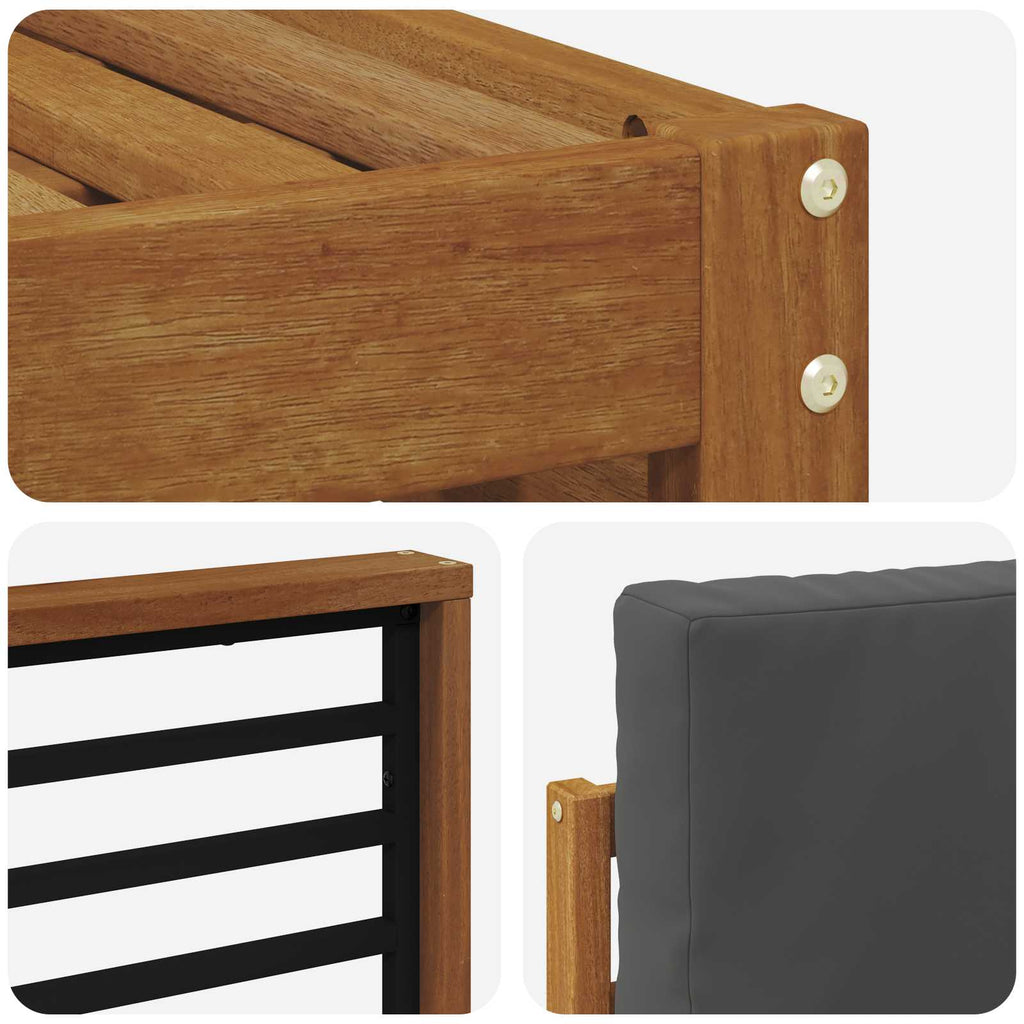Sofagarnituren 6 pcs Natur und Anthrazit Massivholz Akazie