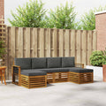 Sofagarnituren 6 pcs Natur und Anthrazit Massivholz Akazie