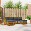 Sofagarnituren 6 pcs Natur und Anthrazit Massivholz Akazie