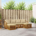 Sofagarnituren 6 pcs Natur und Beige Massivholz Akazie