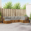 Outdoor-Sofagarnitur mit Kissen 8 pcs Natürlich und Hellgrau