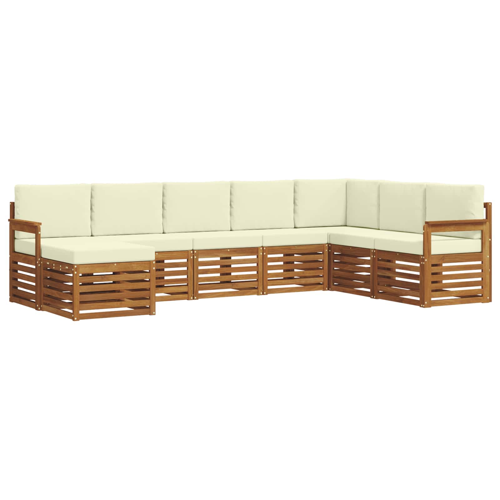Outdoor-Sofagarnitur 8 pcs Natur und Creme Massivholz Akazie