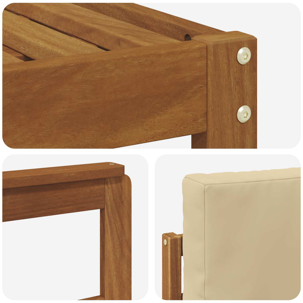 Outdoor-Sofagarnitur 8 pcs Natur und Beige Massivholz Akazie