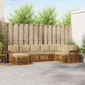 Outdoor-Sofagarnitur 8 pcs Natur und Beige Massivholz Akazie