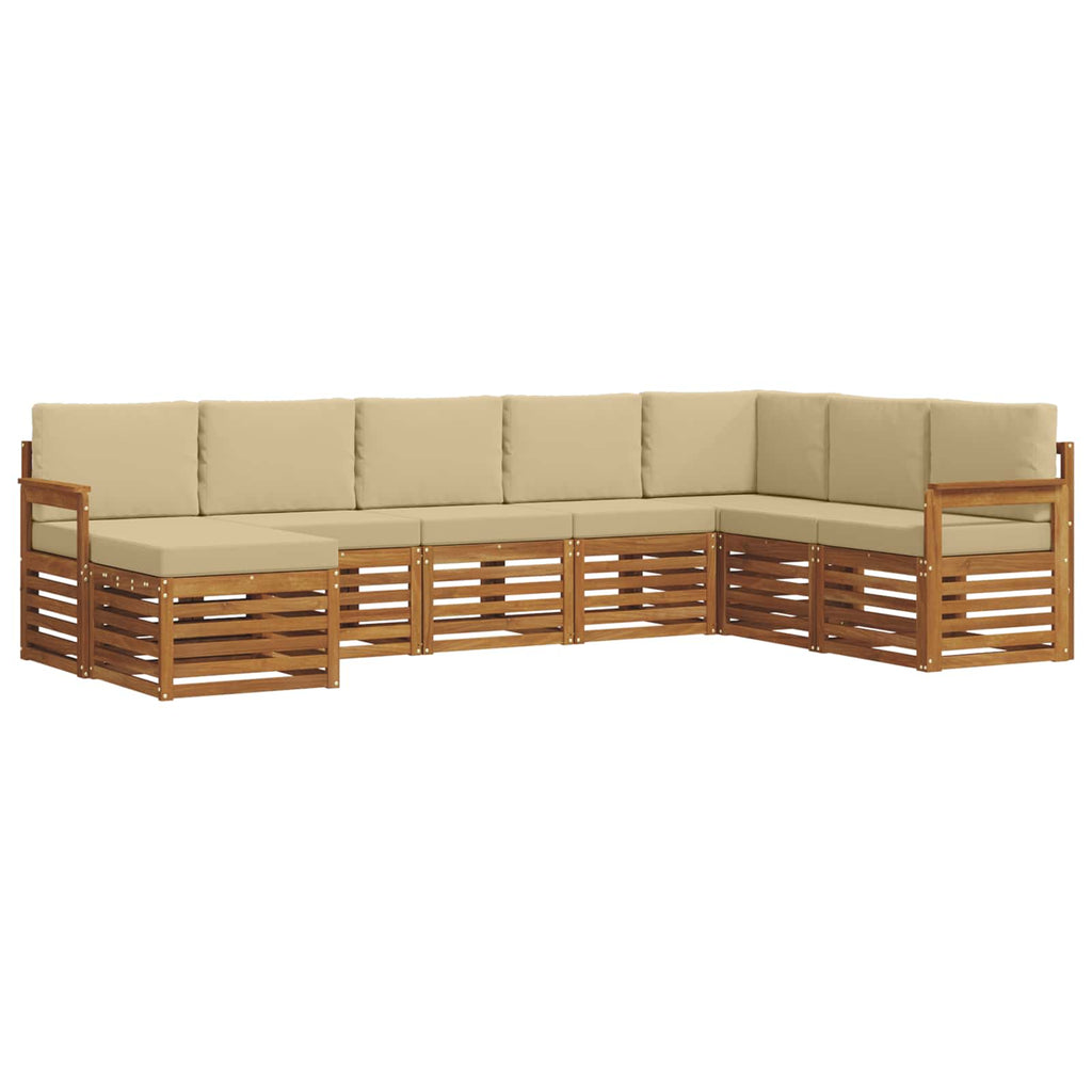 Outdoor-Sofagarnitur 8 pcs Natur und Beige Massivholz Akazie