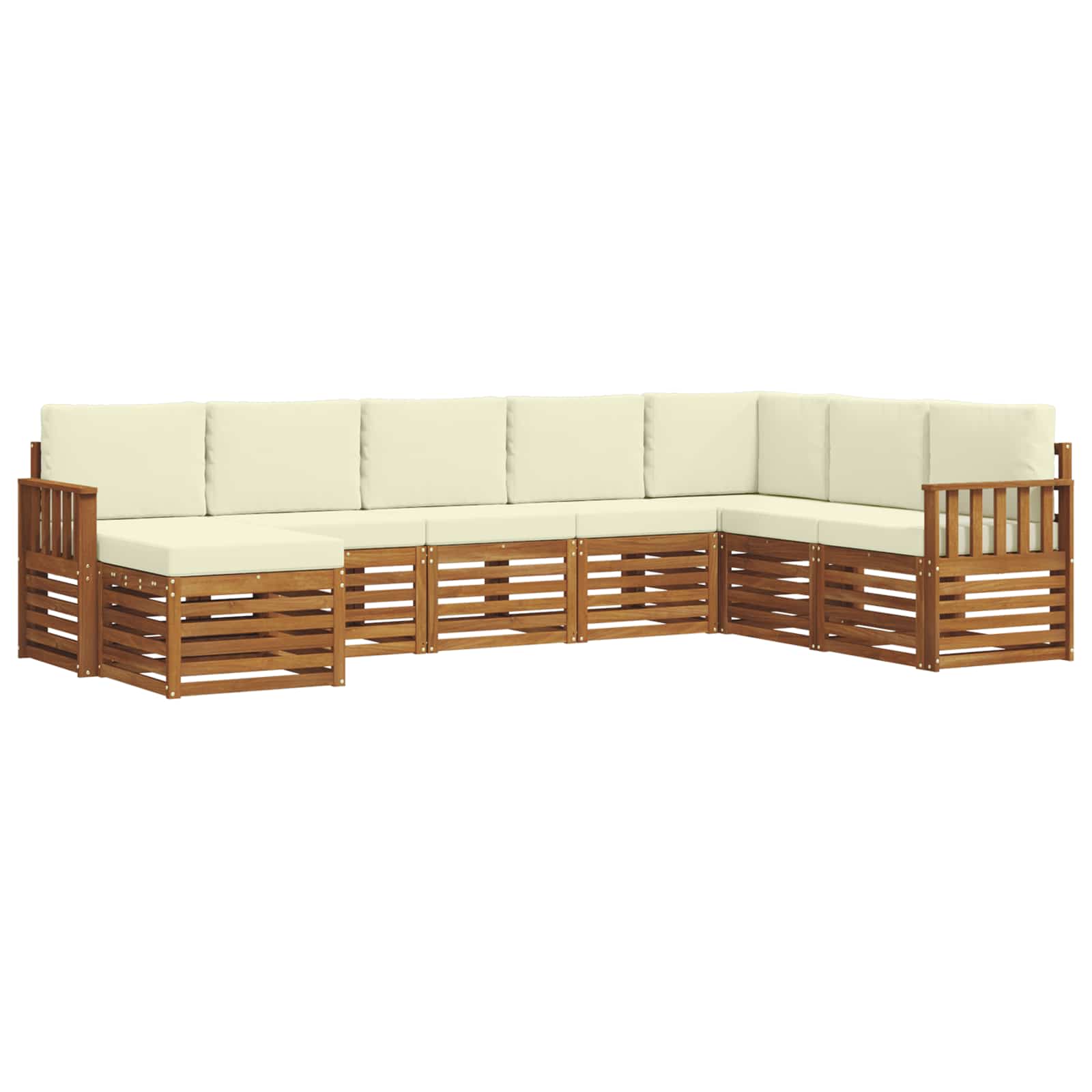 Outdoor-Sofagarnitur 8 pcs Natur und Creme Massivholz Akazie