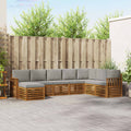 Outdoor-Sofagarnitur mit Kissen 8 pcs Natürlich und Hellgrau